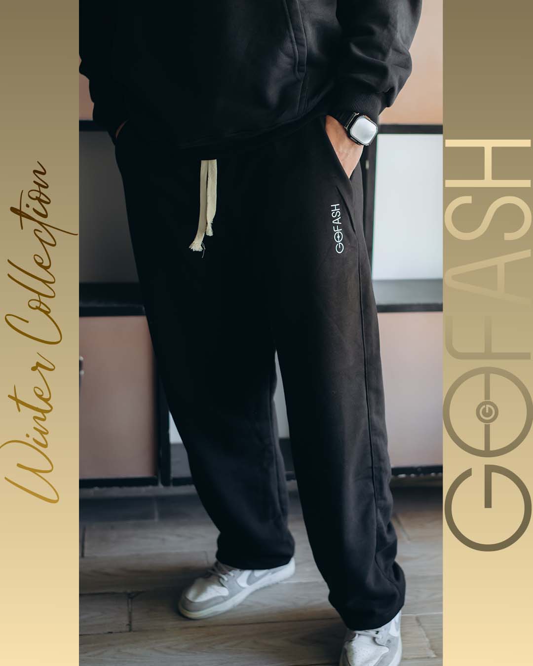 Wide Leg Sweatpants (Black)