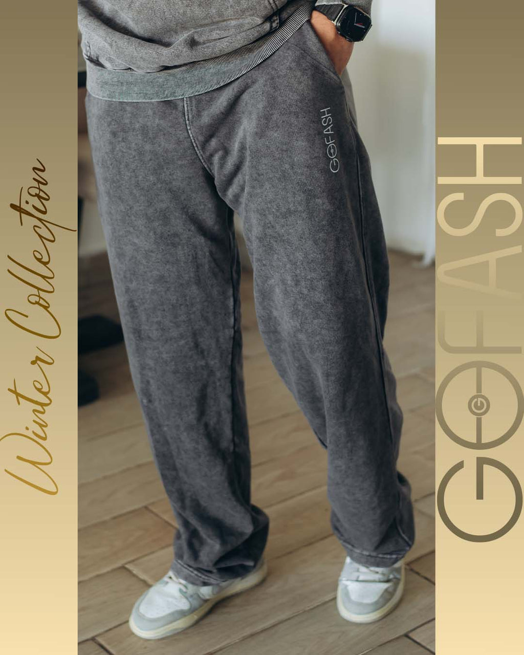 Wide Leg Sweatpants (Grey Washed)