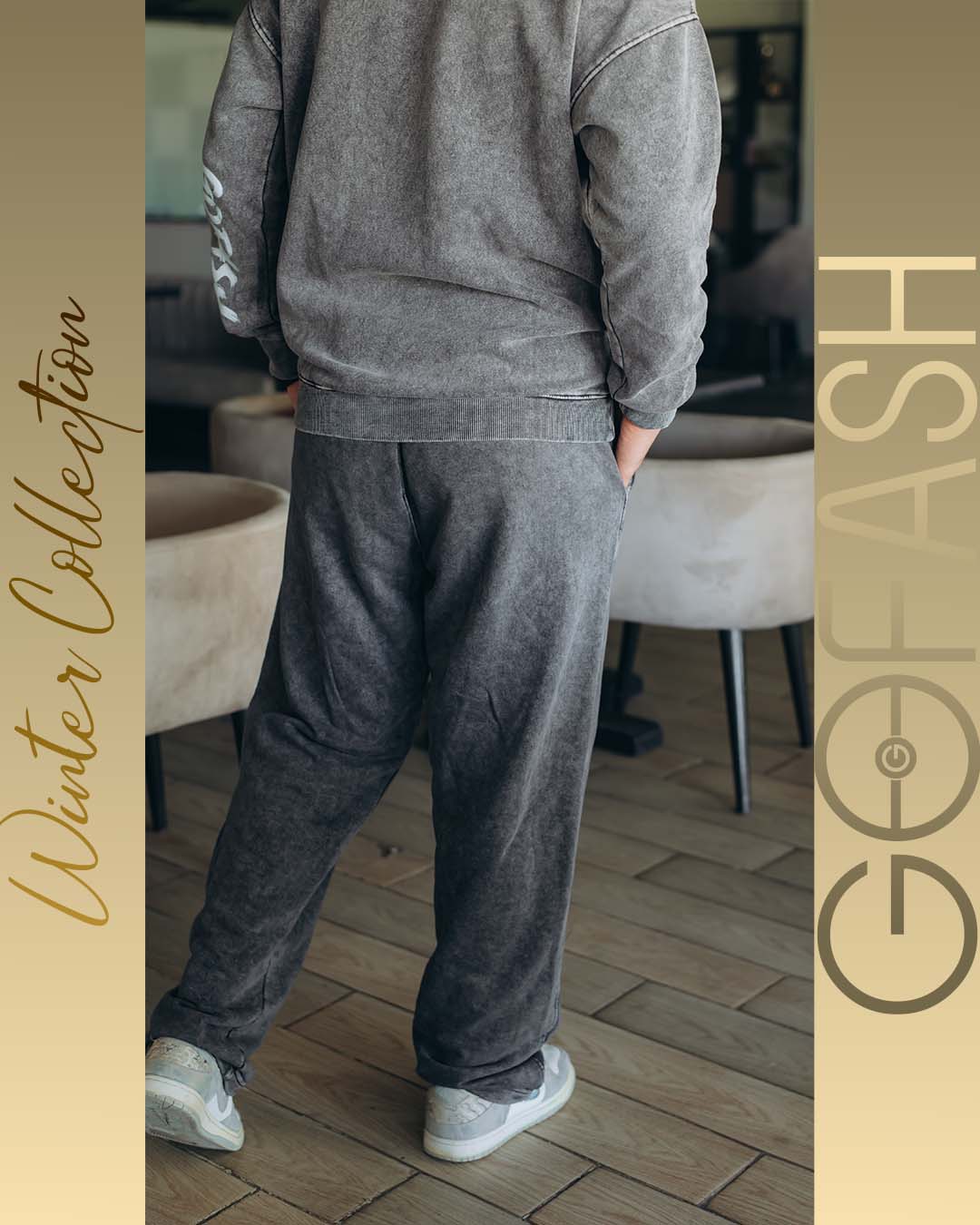 Wide Leg Sweatpants (Grey Washed)