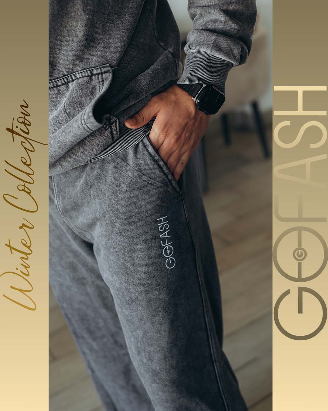 Wide Leg Sweatpants (Grey Washed)