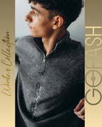 Grey Washed Quarter Zipper