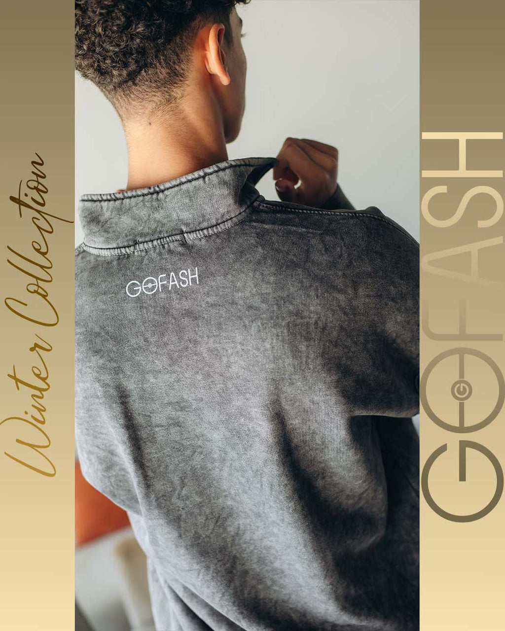 Grey Washed Quarter Zipper