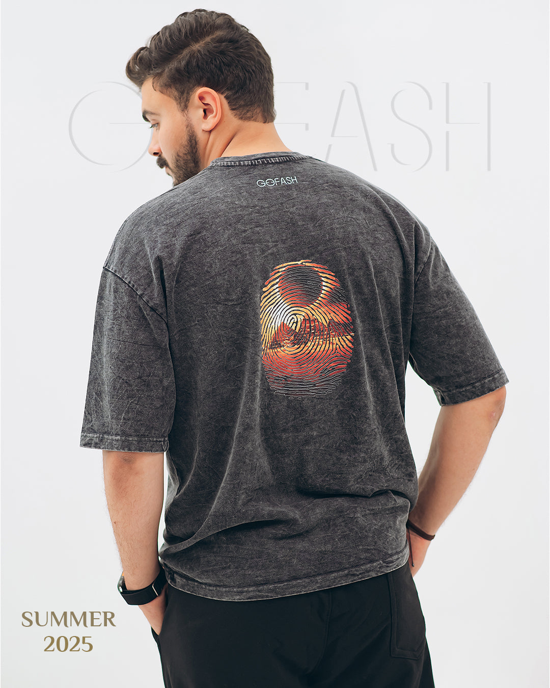 Gray Washed T-SHIRT (البصمة)