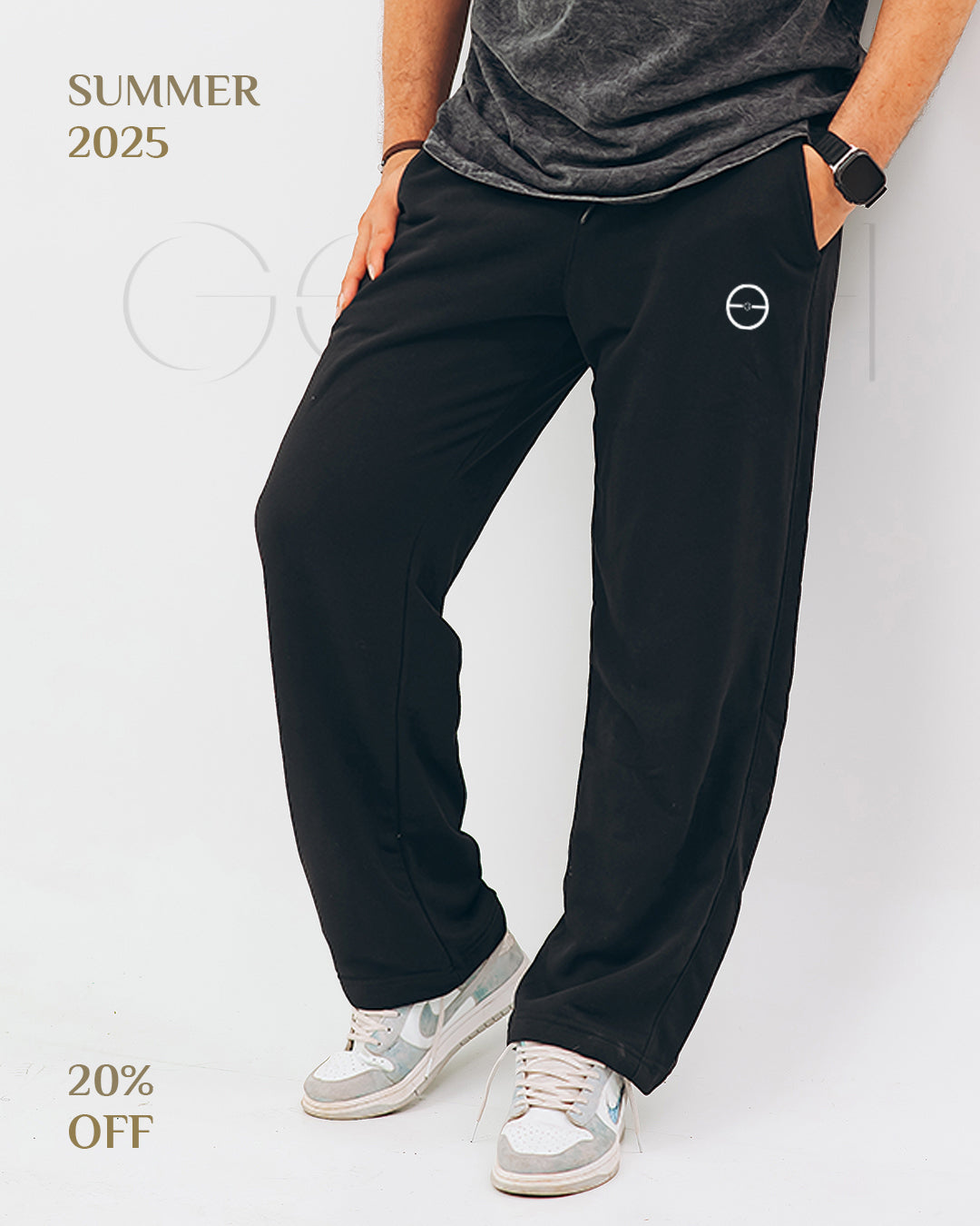 Wide leg Sweatpants (Black)